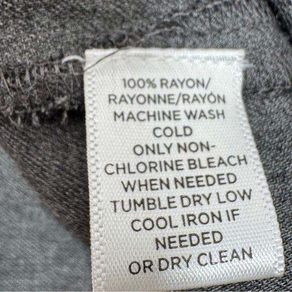 Loft V Neck Pop Over Boho Peasant Blouse Long Sleeve Denim Gray Small - Picture 10 of 12